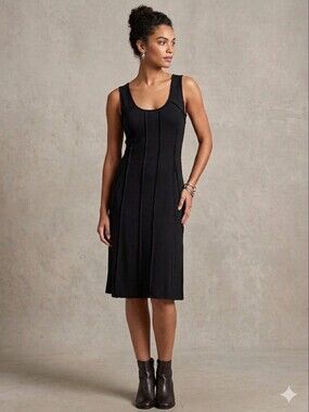 Premise Black Dress with Label Detail